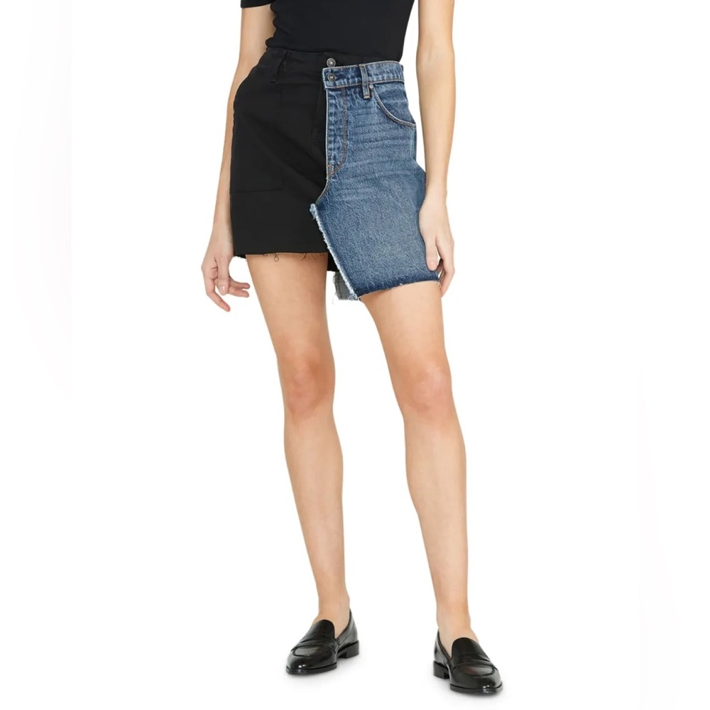 Hudson Jeans Split Personality Denim Mini Skirt
